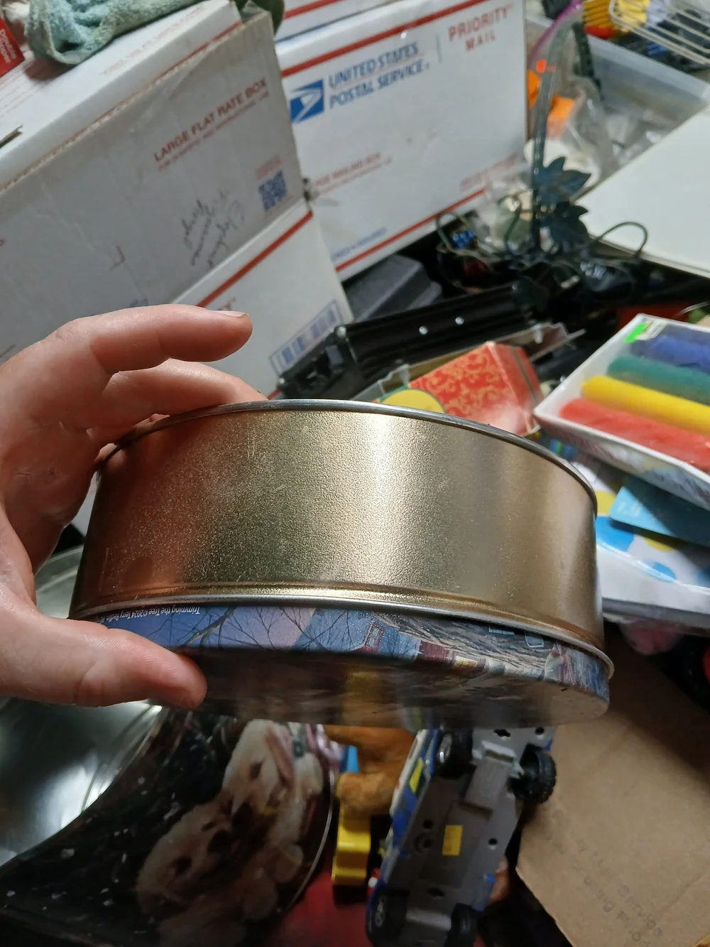 decorative tin box  artwork 
